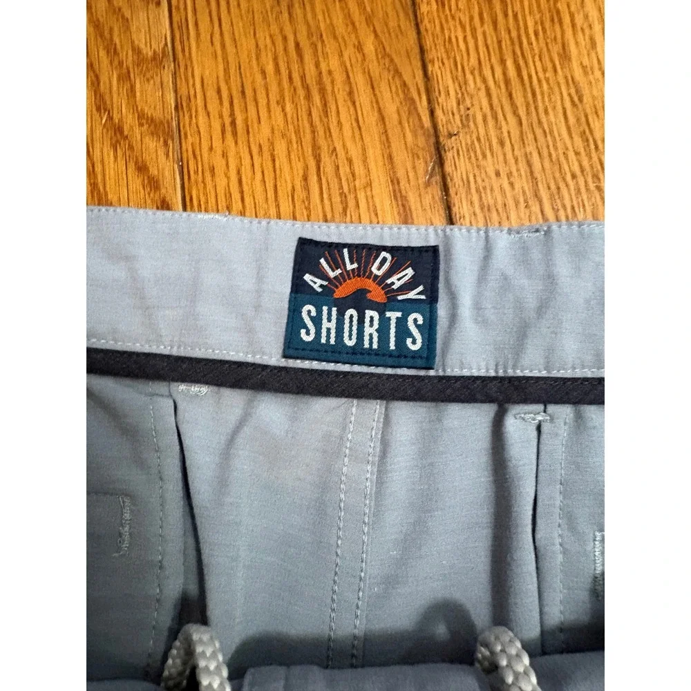 Faherty All Day Shorts Mens 38 Light Blue Grey Performance Quick Dry 7